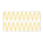 Creamy Yellow Zigzag Pattern with Diamond Shapes. labels