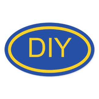 Create a Blue and Gold Euro Style Oval Sticker