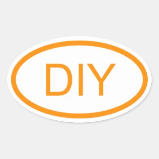 Create a Dark Orange Euro Style Oval Sticker