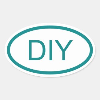 Create a Teal Euro Style Oval Sticker