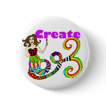 Create Colorful Mermaid Muse Round buttons