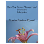 Create Custom Flyers! Pink Lily Flower Blue Sky