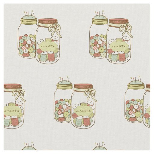 Create mason jar fabric Zazzle