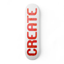 Create - Red and Pink Skateboard