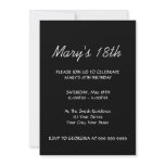 Create Your Black 18th Birthday Invitation