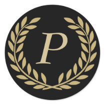 Create Your Decorative Monogram Round Sticker