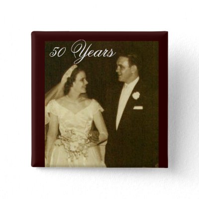 Create your own 50th Anniversary Invitations Button by perfectpostage