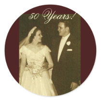 Create your own 50th Anniversary Invitations Round Sticker