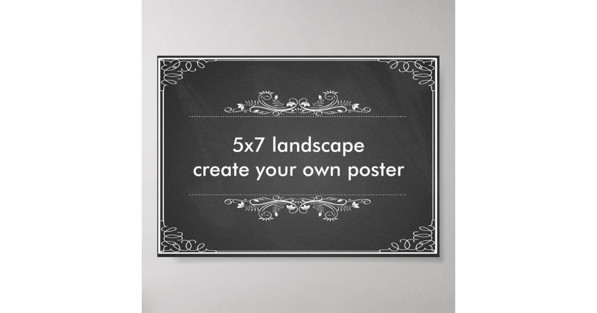 create your own 5x7 quot landscape poster print zazzle make a poster online printable