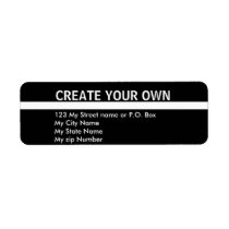 Create Your Own 9 simple return address Label,