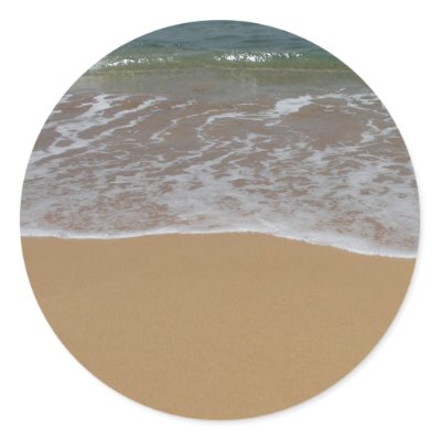 Create your own beach theme round sticker