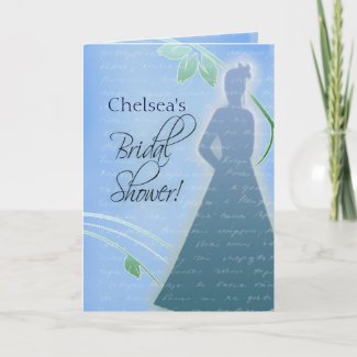 Create your own blue bridal shower invitations card