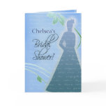 Create your own blue bridal shower invitations cards
