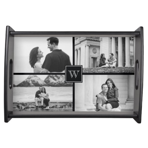 Create Your Own Customizable Wedding Photo Collage Serving Platters