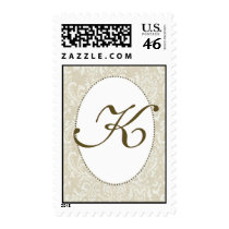 Create your own damask wedding stamp - Monogram K stamps
