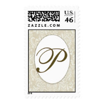 Create your own damask wedding stamp - Monogram P stamps