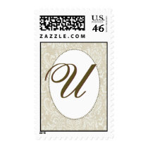 Create your own damask wedding stamp - Monogram U stamps