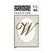 Create your own damask wedding stamp - Monogram W