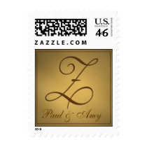 Create your own gold wedding postage - Letter Z postage