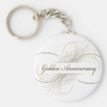 Create Your Own Golden Anniversary Design Key Chain