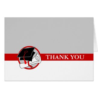 Create Your Own Graduation Thank You Card Red