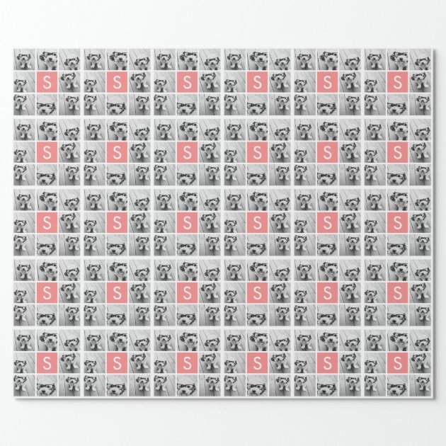 Create Your Own Instagram Collage Custom Monogram Wrapping Paper