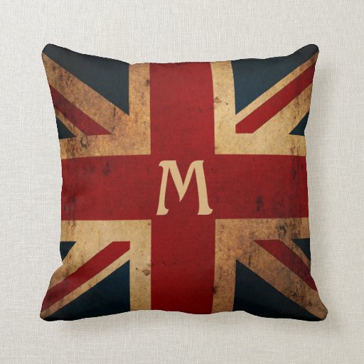 Create Your Own Monogram Union Jack Throw Pillow Zazzle