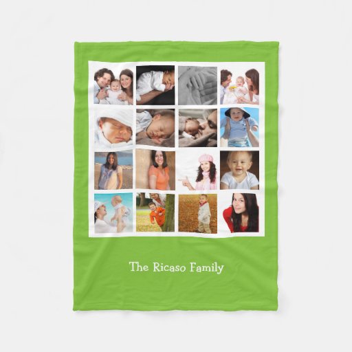 Create Your Own Photo Collage Personalized Fleece Blanket Zazzle