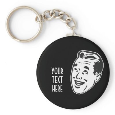 CREATE YOUR OWN RETRO HAPPY MAN HEAD GIFTS KEY CHAIN