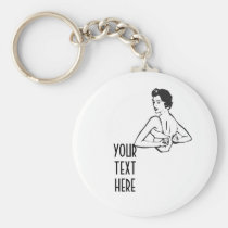 CREATE YOUR OWN RETRO LADY DRESSING GIFTS keychains