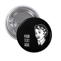 CREATE YOUR OWN RETRO LADY FACE GIFTS buttons