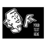 CREATE YOUR OWN RETRO LADY POINTING GIFTS POSTCARDS