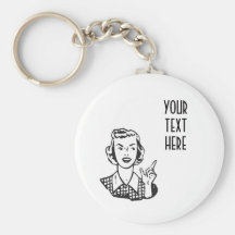 CREATE YOUR OWN RETRO MAD HOUSEWIFE GIFTS KEY CHAIN