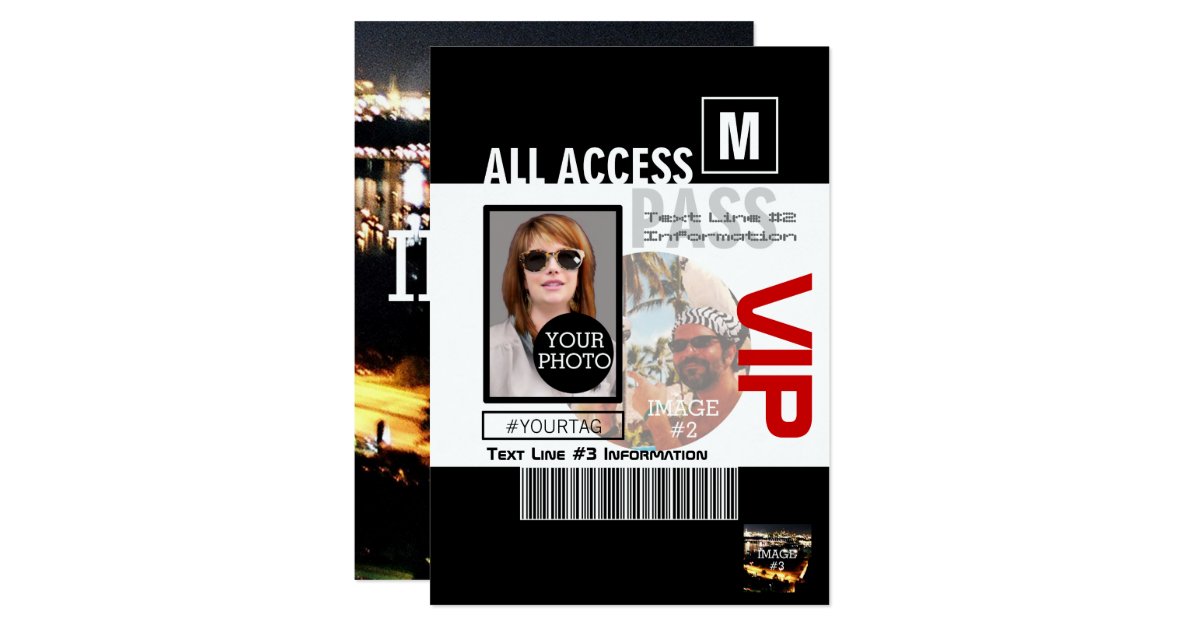 Create Your Own VIP Pass 8 ways to Personalize Card | Zazzle
