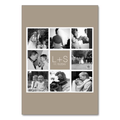 Create Your Own Wedding Photo Collage Monogram Card