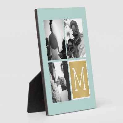Create Your Own Wedding Photo Collage Monogram Plaque