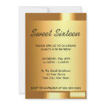 Create Your Sweet 16 Gold Invitation