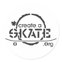 CreateAskate Logo Round Stickers