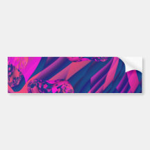 Creating Worlds – Abstract Fractal Magenta Magic Bumper Stickers