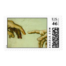 Creation of Adam (detail-hands) Stamp