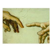 Creation of Adam (detail-hands) Postcard