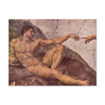 Creation of Adam in detail Postcard