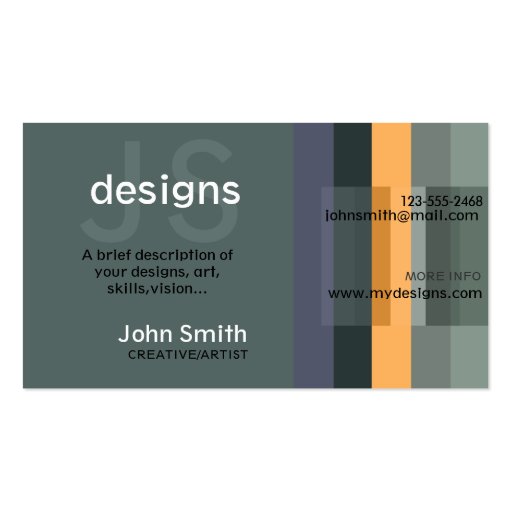 Creative/Artist Business Card (front side)