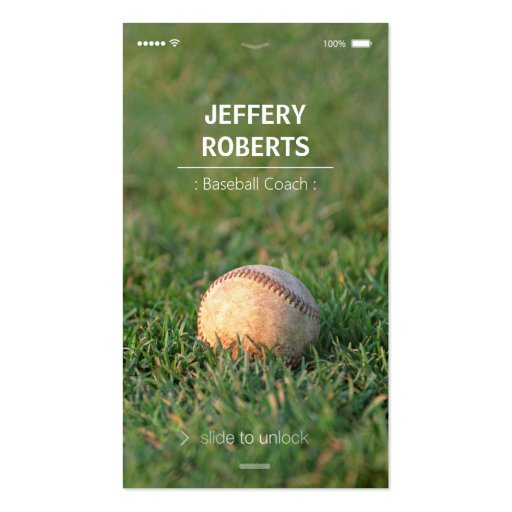 Creative Baseball Coach Baseball Trainer Business Card Templates (front side)