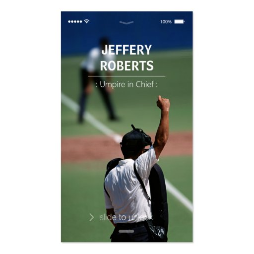 Creative Baseball Umpire Business Card Template (front side)