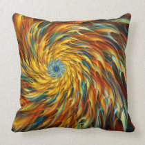 "Creative Burst"  Abstract Geometric Spiral Pillow pillows