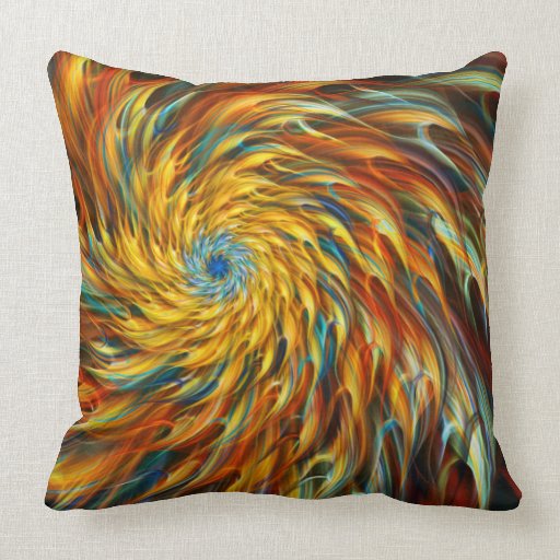 "Creative Burst"  Abstract Geometric Spiral Pillow