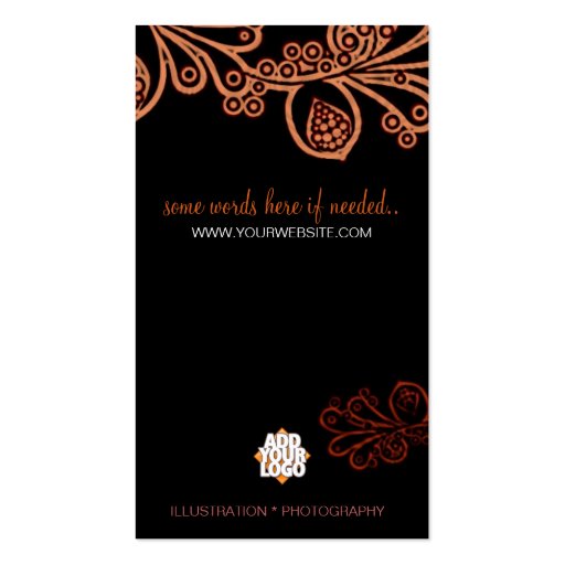 Creative Floral Artist Business Card (back side)