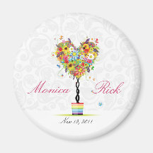 Creative floral save the date wedding magnet