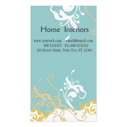 Creative Floral with Daylily Flower Business Cards (back side)